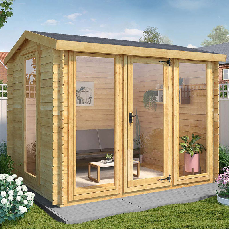 Product photograph of Mercia 3m X 2 5m Log Cabin Summer House 19mm from Buy Sheds Direct