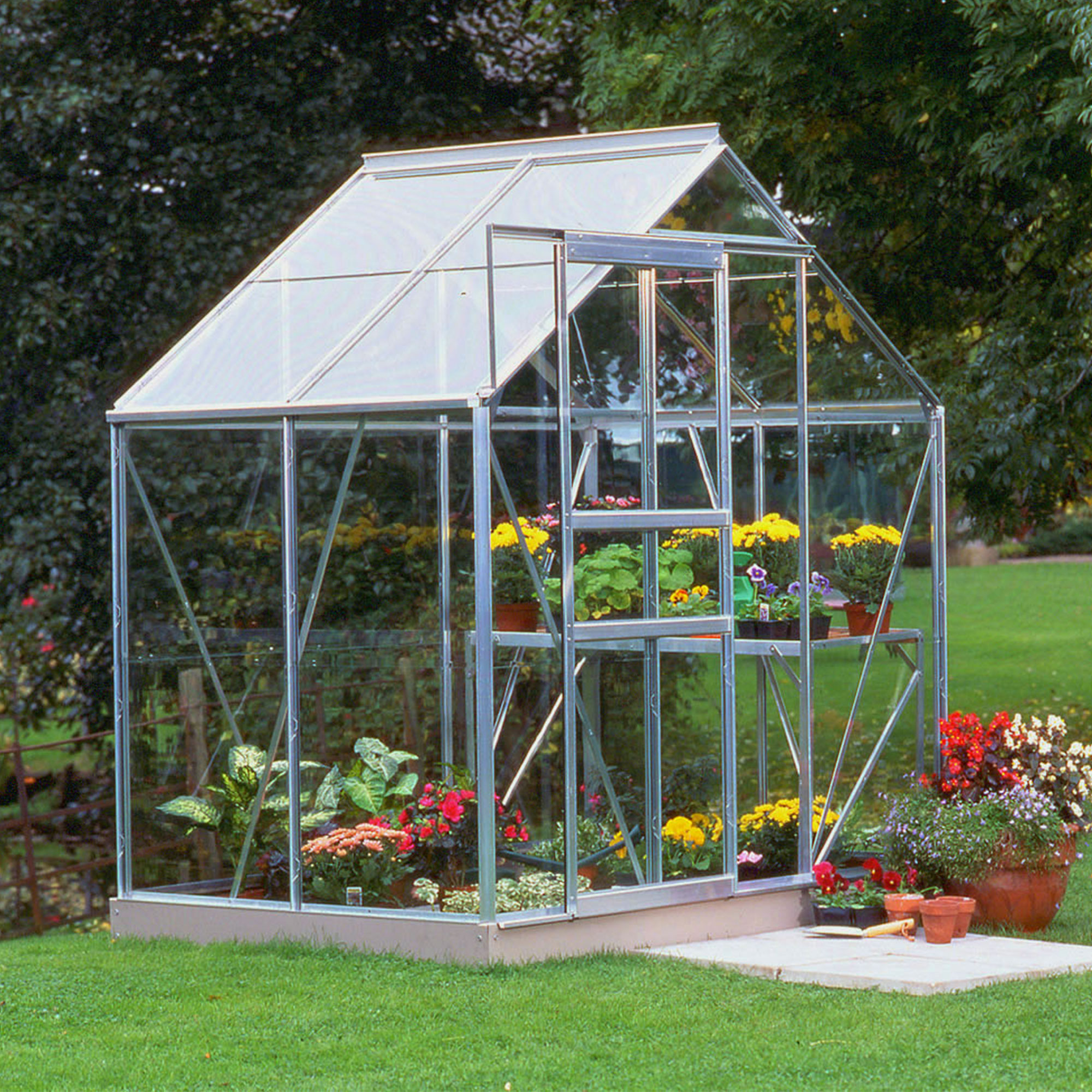 Product photograph of 6 4 X 4 4 Halls Popular 64 Small Greenhouse 1 93 X 1 31m from Buy Sheds Direct
