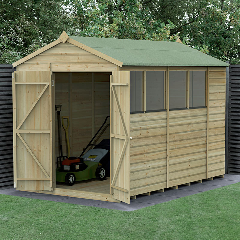Product photograph of 10 X 6 Forest Beckwood 25yr Guarantee Shiplap Pressure Treated Double Door Apex Wooden Shed 3 01m X 1 99m from Buy Sheds Direct