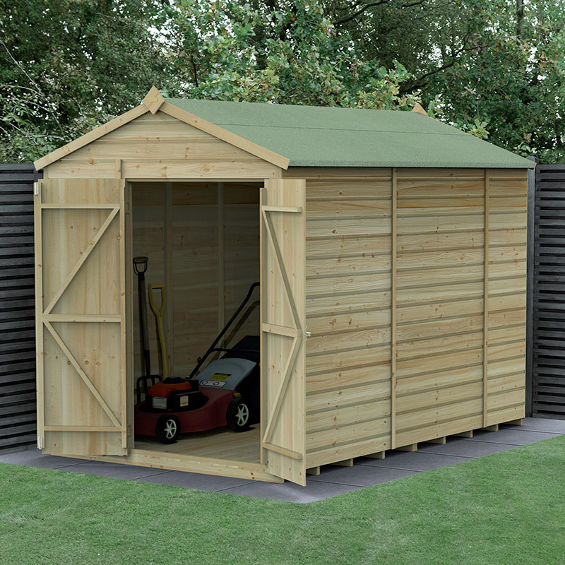 Product photograph of 10 X 6 Forest Beckwood 25yr Guarantee Shiplap Pressure Treated Windowless Double Door Apex Wooden Shed 3 01m X 1 99m from Buy Sheds Direct
