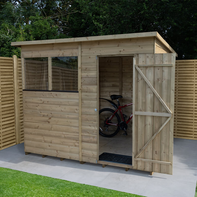 Product photograph of 7 X 5 Forest Beckwood 25yr Guarantee Shiplap Pressure Treated Pent Wooden Shed 2 26m X 1 7m from Buy Sheds Direct