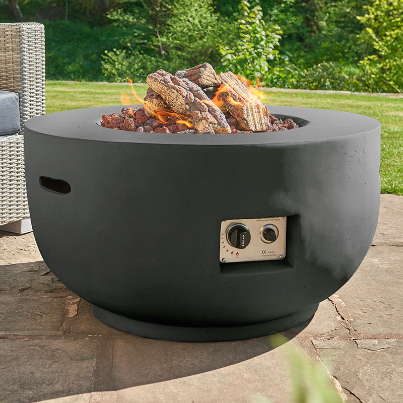 Product photograph of Happy Cocoon Black Bowl Gas Patio Heater from Buy Sheds Direct