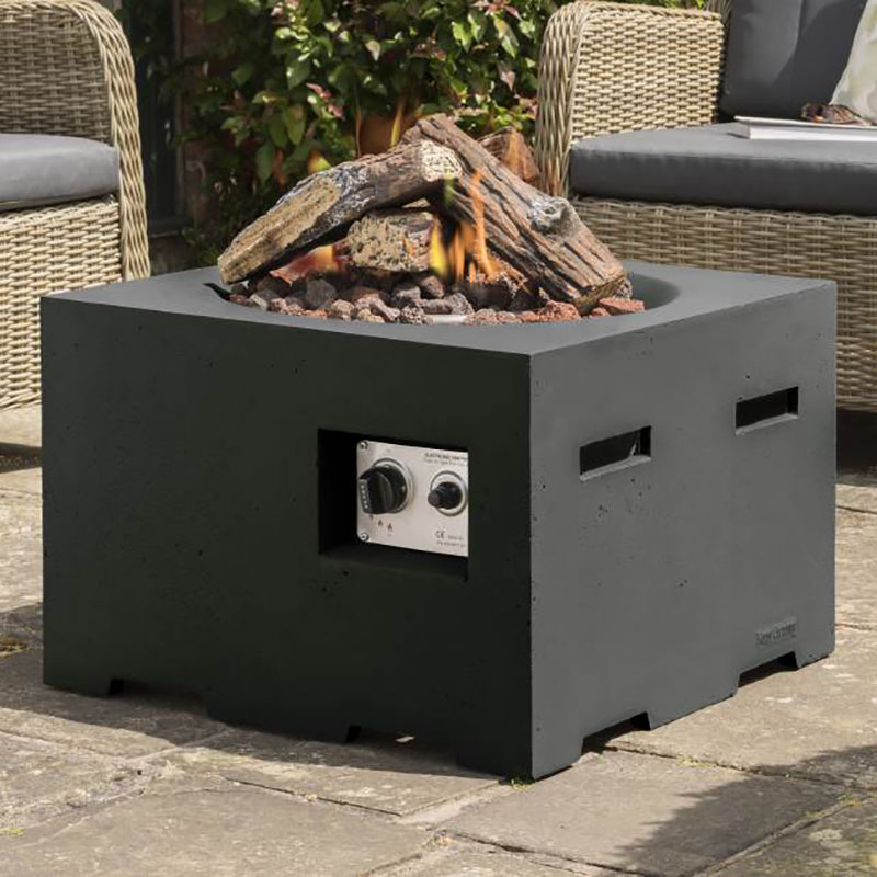 Photos - Fireplace Box / Freestanding Stove Happy Cocoon Small Black Square Gas Patio Heater