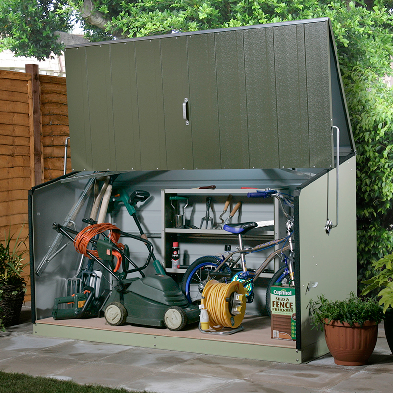 Product photograph of 6x3 Trimetals Green Storeguard Metal Garden Storage Unit from Buy Sheds Direct