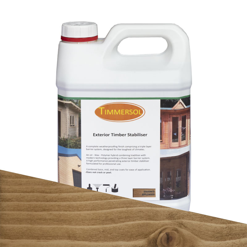 Product photograph of Timmersol Applewood Stabiliser Waterproofer - 5 Litres from Buy Sheds Direct