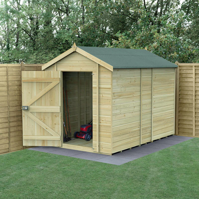 Product photograph of 10 X 6 Forest Timberdale 25yr Guarantee Tongue Groove Pressure Treated Windowless Apex Shed 3 06m X 1 98m from Buy Sheds Direct