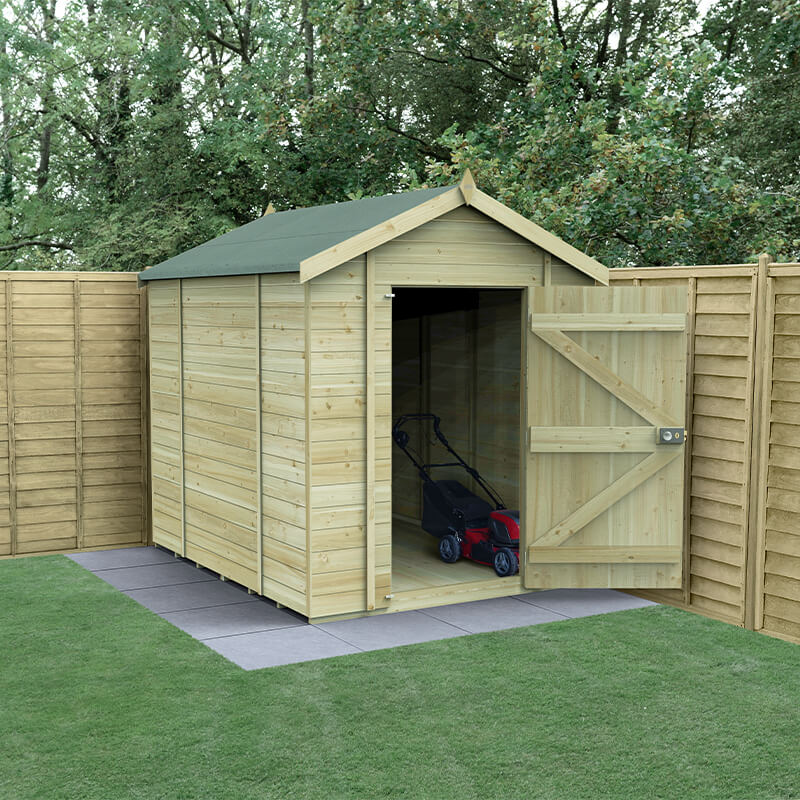 Product photograph of 8 X 6 Forest Timberdale 25yr Guarantee Tongue Groove Pressure Treated Windowless Apex Shed 2 5m X 1 98m from Buy Sheds Direct