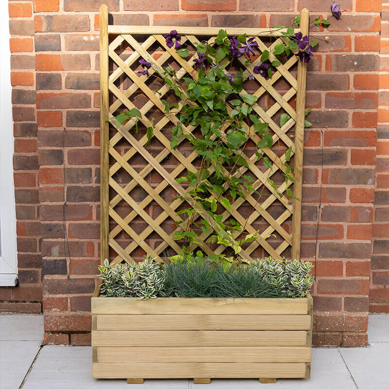 Product photograph of 2 7 X 1 4 Forest Trellis Wooden Garden Planter 0 8m X 0 4m from Buy Sheds Direct