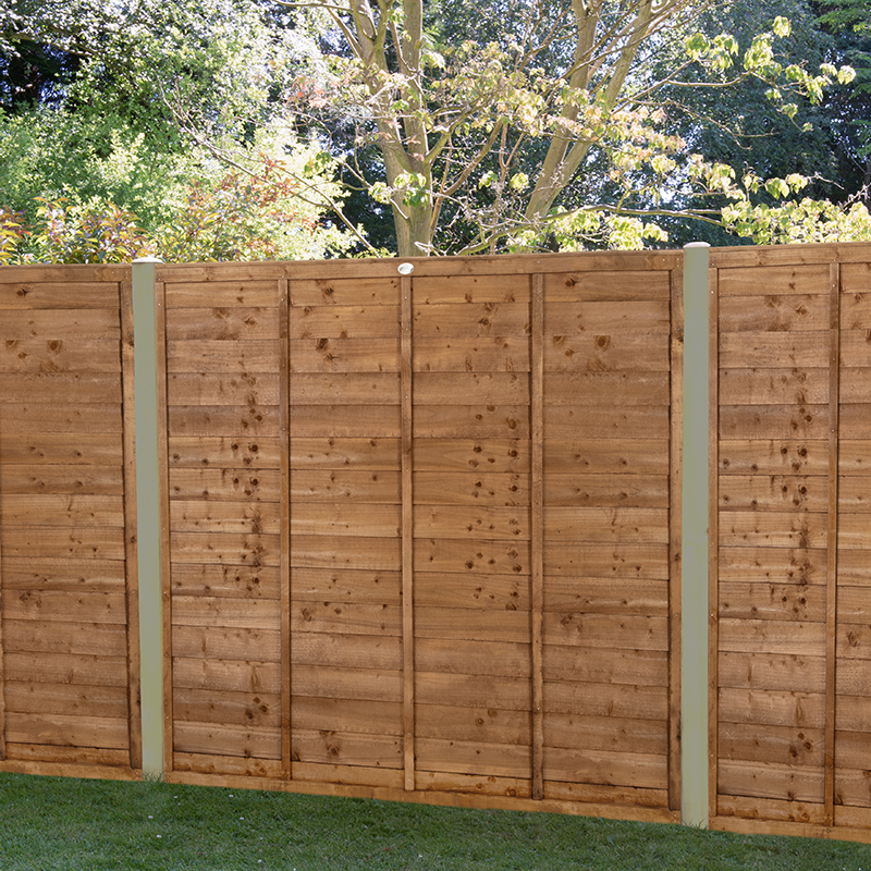 Product photograph of Forest 6 X 5 6 Brown Pressure Treated Super Lap Fence Panel 1 83m X 1 68m from Buy Sheds Direct