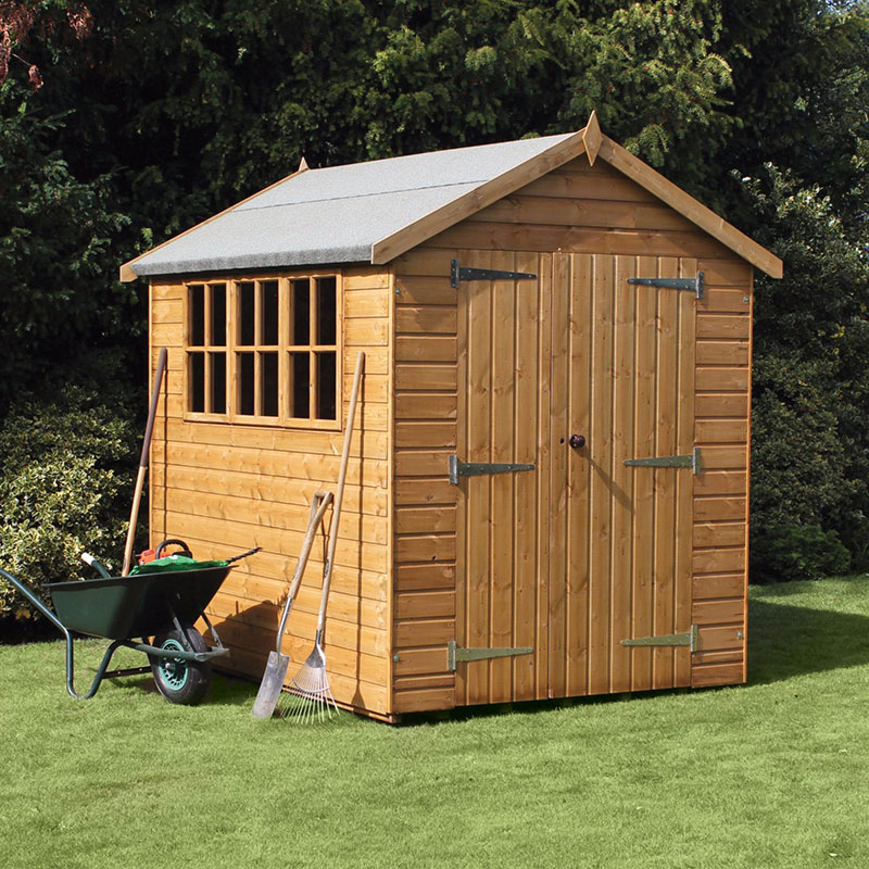 Product photograph of 8 X 8 Traditional Heavy Duty Shiplap Apex Wooden Garden Shed 2 44m X 2 44m from Buy Sheds Direct