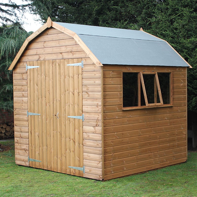 Product photograph of 8 X 8 Traditional Shiplap Dutch Barn Heavy Duty Wooden Garden Shed 2 44m X 2 44m from Buy Sheds Direct