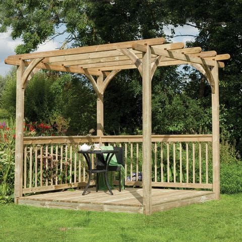 Product photograph of Forest 2 4 X 2 4m Easy Deck Kit Including Pergola from Buy Sheds Direct