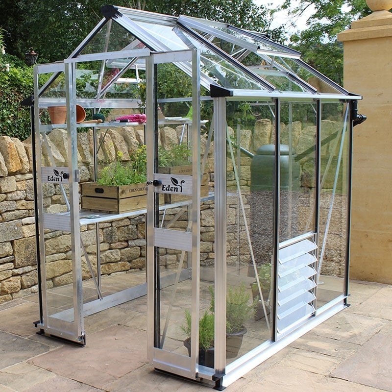 Product photograph of 4 X 6 Halls Cotswold Birdlip Small Greenhouse With Toughened Glass 1 47m X 1 94m from Buy Sheds Direct