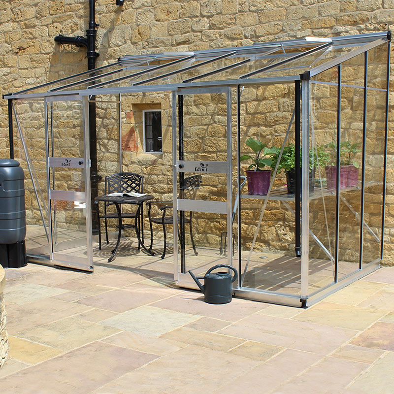 Product photograph of 12 X 6 Halls Cotswold Broadway 126 Silver Lean-to Greenhouse 3 76m X 1 93m from Buy Sheds Direct
