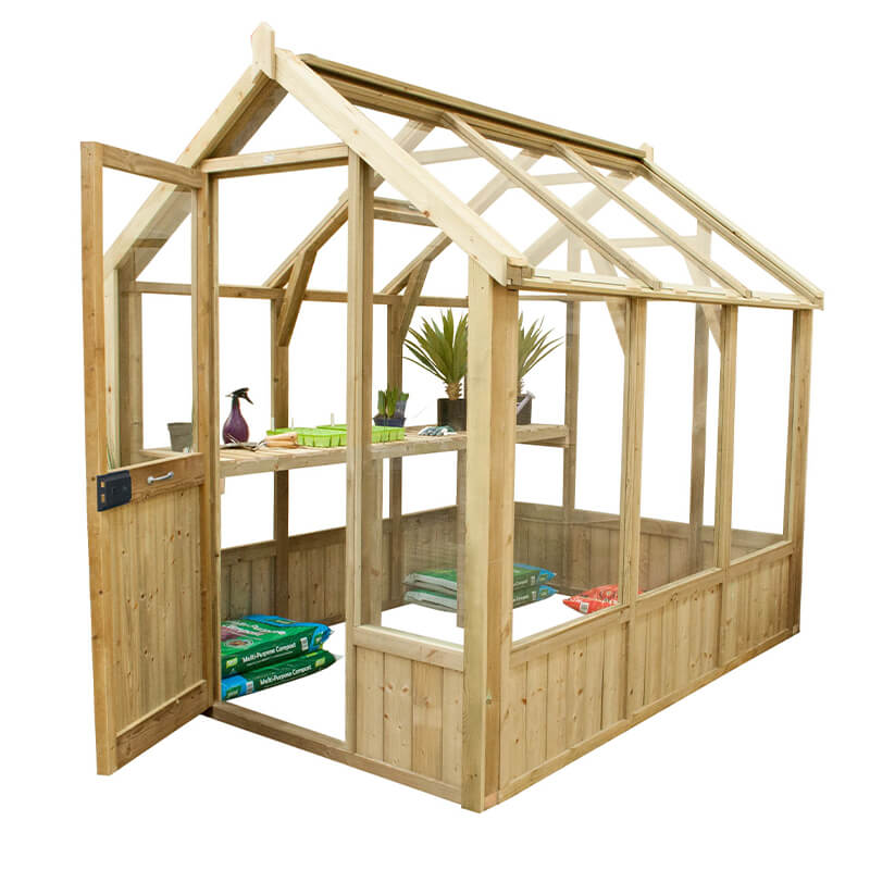Product photograph of 8 X6 Forest Vale Victorian Wooden Greenhouse 2 4x1 8m - Installation Included from Buy Sheds Direct