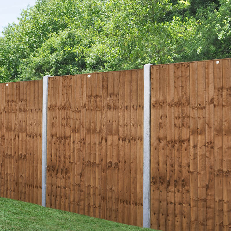 Product photograph of Forest 6 X 5 6 Brown Pressure Treated Vertical Closeboard Fence Panel 1 83m X 1 69m from Buy Sheds Direct