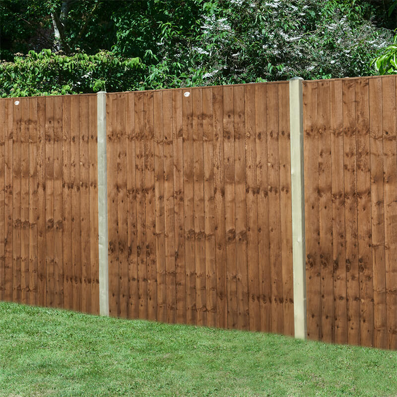 Product photograph of Forest 6 X 5 Brown Pressure Treated Vertical Closeboard Fence Panel 1 83m X 1 52m from Buy Sheds Direct