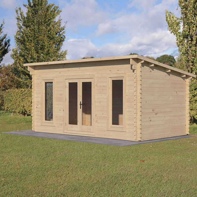 Product photograph of Forest Elmley 5m X 3m Log Cabin Garden Office 45mm from Buy Sheds Direct