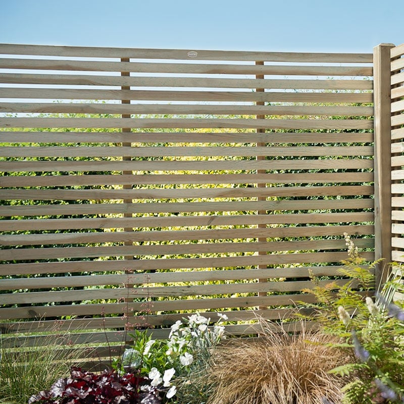 Product photograph of Forest 6 X 5 Pressure Treated Contemporary Slatted Fence Panel 1 8m X 1 5m from Buy Sheds Direct