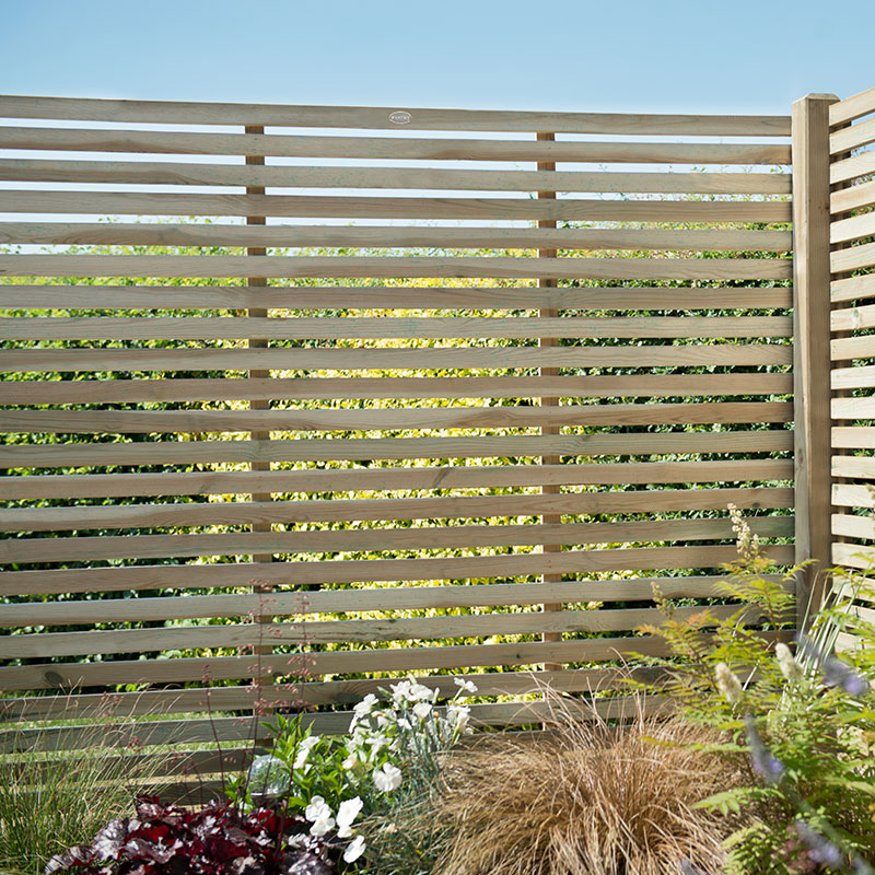 Product photograph of Forest 6 X 6 Pressure Treated Contemporary Slatted Fence Panel 1 8m X 1 8m from Buy Sheds Direct