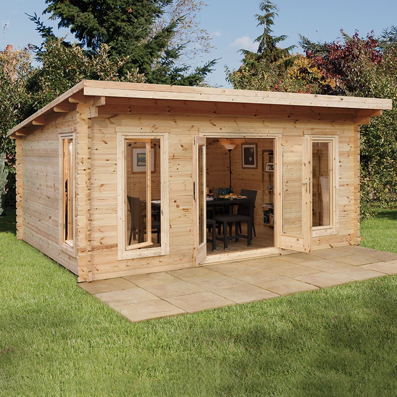Product photograph of Forest Mendip 5m X 4m Log Cabin Garden Office 45mm from Buy Sheds Direct