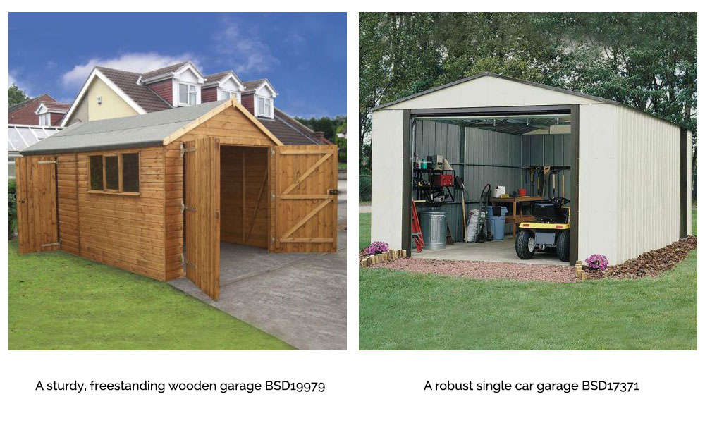 Freestanding Wooden and Metal Garages