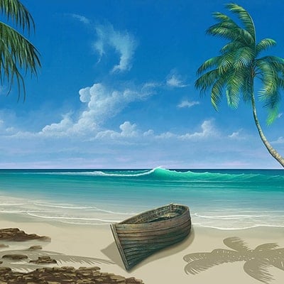 beach scene painting
