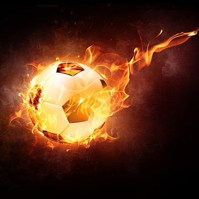 football on fire art