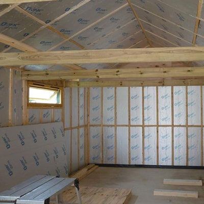 Insulating the walls of a shed