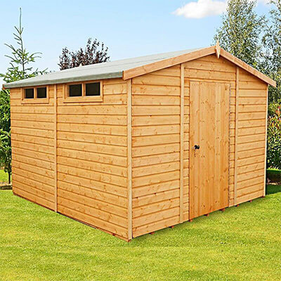 10' x 10' Shire Premium Security Apex Wooden Garden Shed