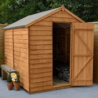 8x6 Forest Overlap Dip Treated Windowless Apex Wooden Shed