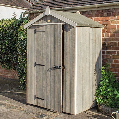 3x4 grey wooden shed from Rowlinson