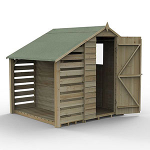 a 6x4 wooden shed with lean to