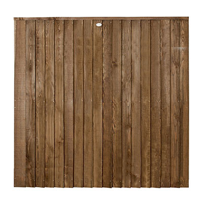 a brown 6x6 featheredge fence panel
