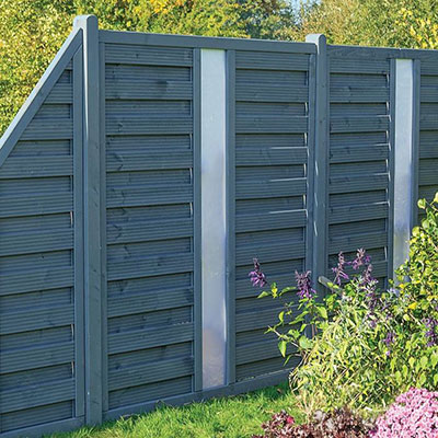 Rowlinson 6 x 6 Palermo Grey Fence Panel with Opaque Infill