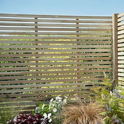 Forest 5'11 x 5'11 Pressure Treated Contemporary Slatted Fence Panel