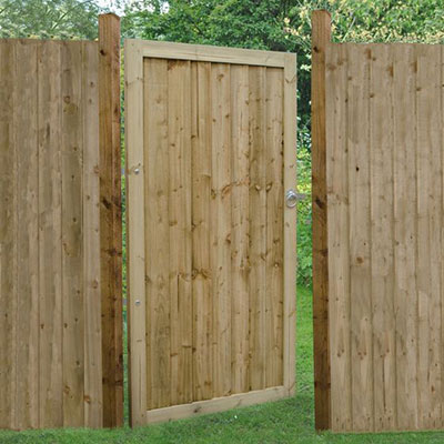 a featheredge garden gate and fence panels
