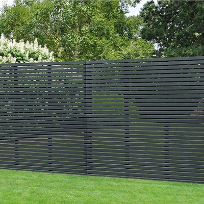 Forest 6' x 6' Contemporary Grey Slatted Fence Panel