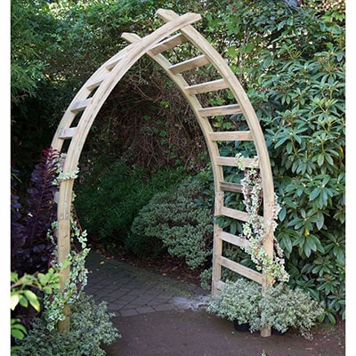 a wooden garden arch
