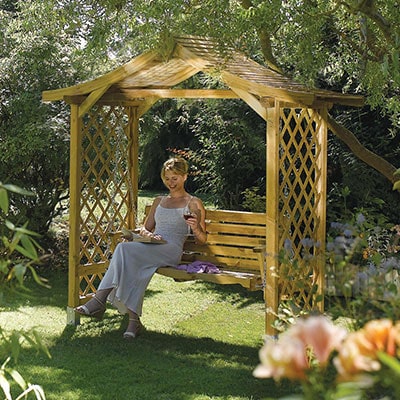 7 x 4 Rowlinson Dartmouth Wooden Garden Swing Seat