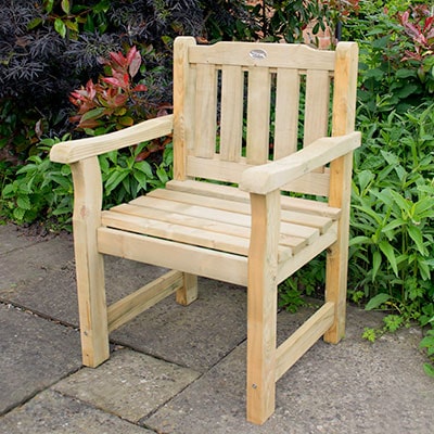 a wooden garden chair from Forest Garden