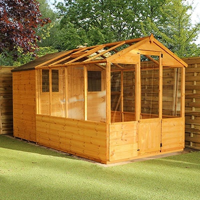 12 x 6 Mercia Traditional Shiplap Wooden Apex Greenhouse Combi Shed