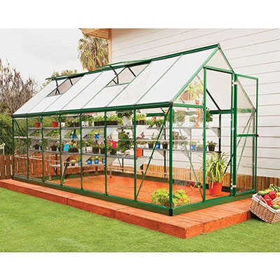 6 x 14 Palram Canopia Hybrid Large Walk-In Green Polycarbonate Greenhouse 