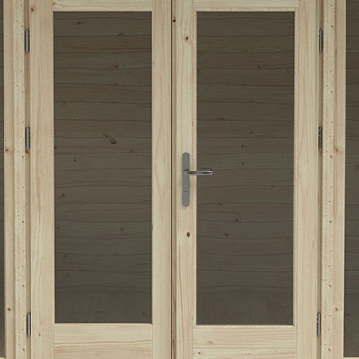 well-insulated log cabin doors