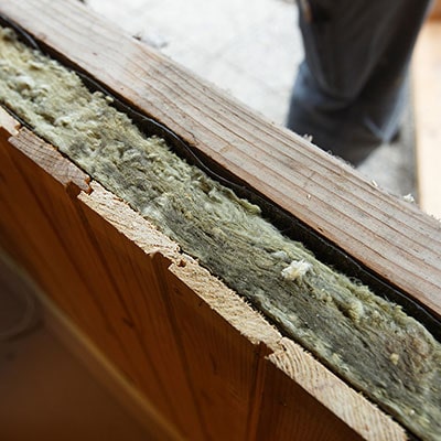 log cabin drywall insulation