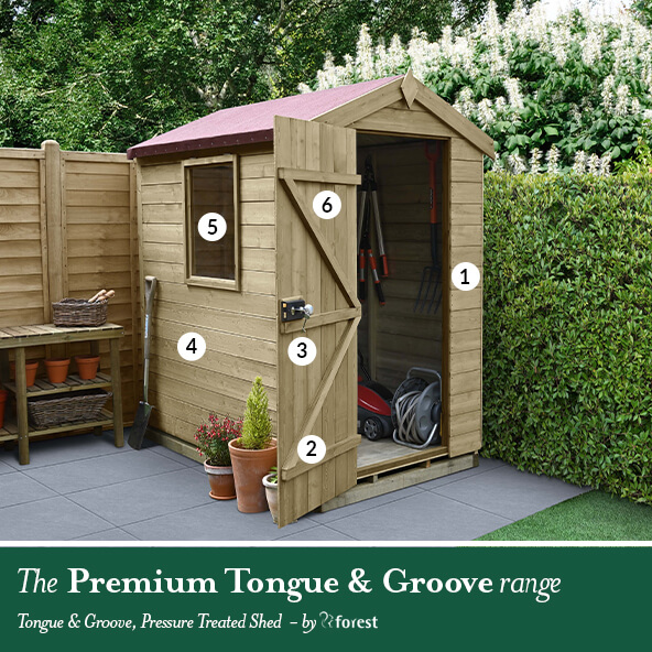 Groove Pressure Treated Wooden Shed, Small Garden Sheds 6 X 3