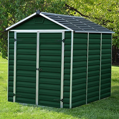 6x8 green plastic shed