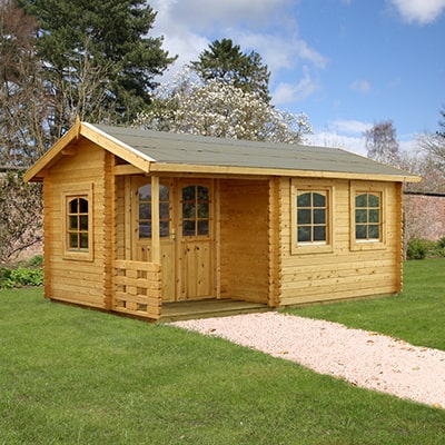 The Palmako Susanna traditional garden log cabin with covered porch