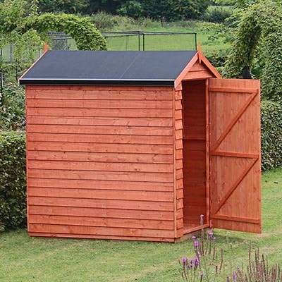 a wooden shed with an EPDM roof cover